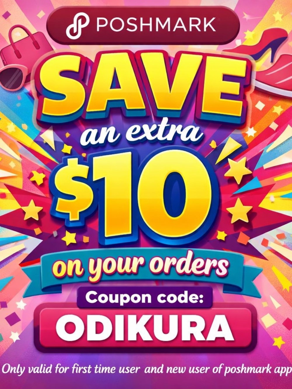 $10 off poshmark coupon - new users account only